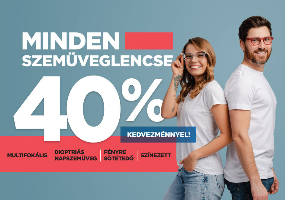 Szemüveglencsék extra kedvezménnyel